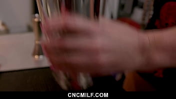 Preview 1 of Francesca Le Dreamy Boobs - Lucky Customer Fucks the Two Milfs in Freeuse Sushi Bar - Cncmilf