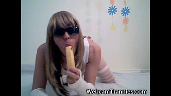 Preview 4 of Squirting Bath - Tgirl Sucks Banana!