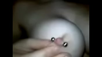 Preview 1 of Doom Tata Young Hot Girl Hot - girlfriend plays with her pierced nipples 4