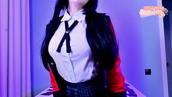 Preview 1 of Main Khalifa Xxx Videob - Horny gambler and amateur teen Yumeko Jabami fucks self dumb and accidentally squirts