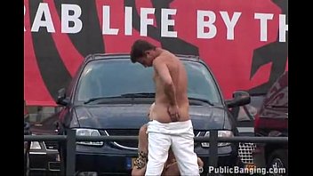 Preview 2 of Mom Fucked By Lesbian S - Porn on a public car parking