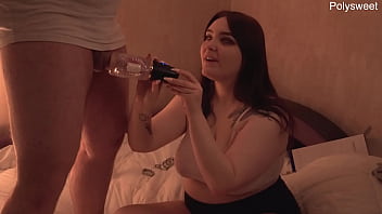 Preview 4 of Pussy Massag With Dick - Unpacking and trying out a new sex toy on a guy in a chastity belt