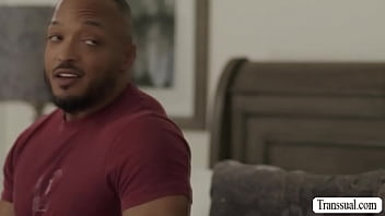 Preview 1 of I Luar - Big tits Tgirl barebacked by black stepbrother