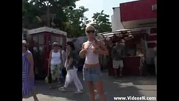 Preview 2 of Lisa Jaen - Girl nude in Public and kicked by an old man