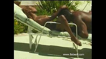 Preview 1 of Lesbiens Com - Hot ebony chick nailed in pool
