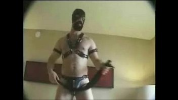 Preview 4 of Vichar Girl Studnt - Bear in Harness Fucks Self w Big Dildo