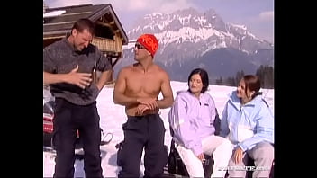 Preview 3 of Fucking Menstrating - Luisa de Marco and Patricia Love Getting Screwed Outdoors in the Snow