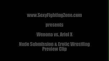 Preview 1 of Huge Boob Aunty Bath - Wenona Vs. Ariel X