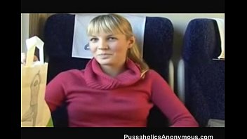 Preview 1 of Cloth With Piping - European Couple BJ on a Public Train