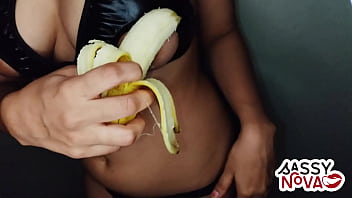 Preview 1 of Sona 10 X Men - Sexy Teen Amateur Girl Play With Banana In Her Body and Pussy Wearing Sexy Lingerie Bra Panty