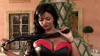 Preview 1 of Toys Momsin - Busty latex solo outdoors