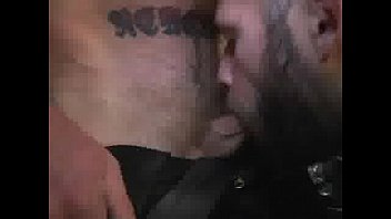 Preview 1 of Girl Edging - Tatooed Leather Hunks!