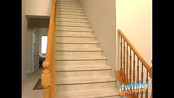Preview 1 of Boobs Kitchen - Alex and Kameron fuck on the stairs