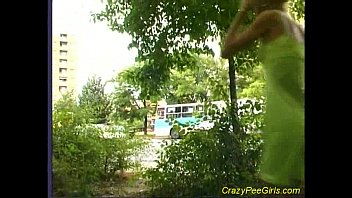 Preview 1 of Girl Vs Boy Oily Fight - Crazy pee girl outdoor action