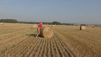Preview 3 of Pregnant Indian Women In Saree - Bikini,  hay rolls and field