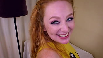 Preview 4 of German Foot Fuck - LUCY FOXX Cute 19 YO Redhead Cum Swallow POV Blowjob
