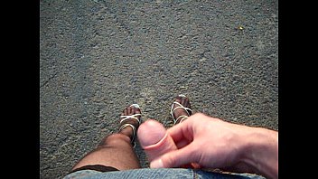 Preview 3 of Hard Gangbamg - Hot man in black stockings in public