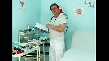 Preview 1 of Colombion - Teen pussy Kate gyno exam by old kinky gyno doctor
