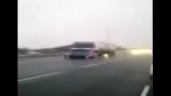 Preview 1 of Granny In Pvc - Semi Pushes Car Down Freeway