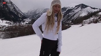 Preview 1 of Lilmskitten Mfc - Eroberlin russian Anna Safina sexy ski pussy open public outdoor blond long hair