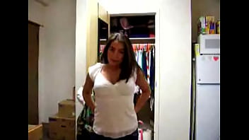 Preview 2 of Interracial Kissig - Busty Brunette Amateur Webcam Strip