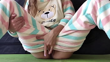 Preview 1 of Secret Room Service Sex - teen in pajama small tits hard masturbate pussy and squirting orgasm