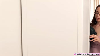 Preview 1 of Fucking Stepmom While Sleeping - Busty babe pussy licking lesbian bff after sniffing lingerie