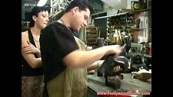 Preview 1 of Tawse Mistress - Employees having sex in shoefactory