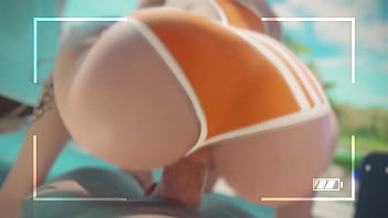 Preview 4 of Body Sado - Overwatch Tracer Rides Cock At The Beach
