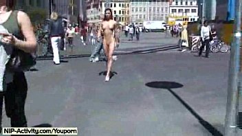 Preview 3 of 69 Swallowing - Naked babe has fun in streets