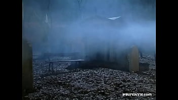 Preview 1 of Kim Kardashian Suck - Michela Sabbatini and Mona Green Perform MMFF Foursome in Graveyard