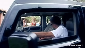 Preview 1 of Baaze Nxnxx - Boroka Balls and Vanessa May Get Laid on Hood of Car for Warm Facial