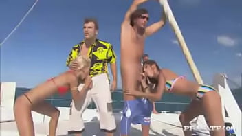 Preview 2 of Hd Pornstar Full Lenght - Boroka Balls and Sahara Knite Have Sex on a Yacht in a MMFF Foursome