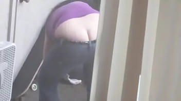 Preview 3 of Mom Son Sleeping Fast Time Rely - Spying on milf bending over with cute ass showing,  she&#039_s got big tits too