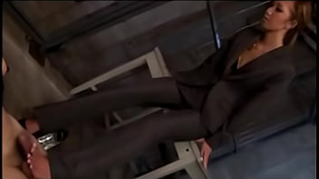 Preview 2 of Xxx Saxy Com In - Gorgeous Redhead Girl Giving Blowjob For The Prison Guard Collecting Cum To Her Palm