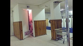 Preview 2 of S Besarjilbab - hangin out in the laundrymat on main street in the nude for fun