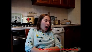 Preview 4 of Srilankanxxxx - Teenie fingers to orgasm in kitchen