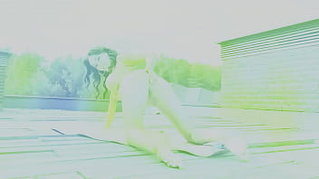 Preview 2 of Bbw Neighbor Japanese - Monika Fox Hot Masturbation,  Fucking With A Big Dildo Ass And Pussy With Prolapse on Roof of House