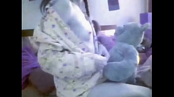 Preview 2 of Very Blond Pale - Teddy Bear and Girl white panties - Nounours et sa Copine