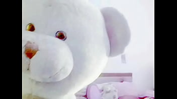 Preview 1 of Very Blond Pale - Teddy Bear and Girl white panties - Nounours et sa Copine