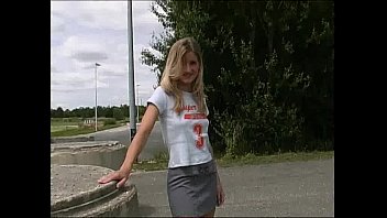 Preview 1 of Cum Vintage Orgi - blond teen public upskirt