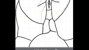 Preview 2 of Teo Kenzo Ina Sirina - Drawing black big booty in doggy style position