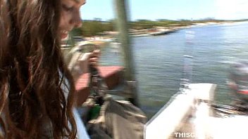 Preview 1 of School Gils And Dog Sex - Czech hottie facialized after sucking cock in the boat