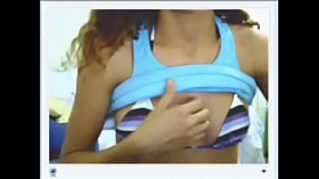 Preview 2 of Beautiful Gir To Girl Sex - Latina on cam showing her tits
