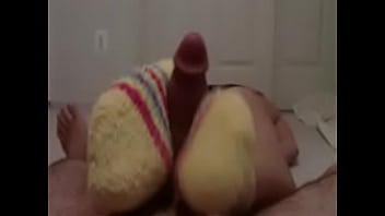 Preview 1 of Stranger Big Boobs - Candy&#039_s k. Footjob &amp_ Sockjob
