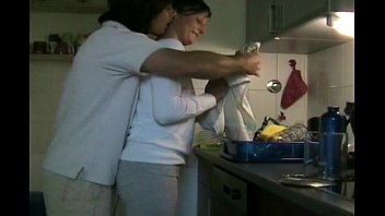 Preview 4 of Sis And Bro Fuck At Night Sleep - Couple having sex in kitchen