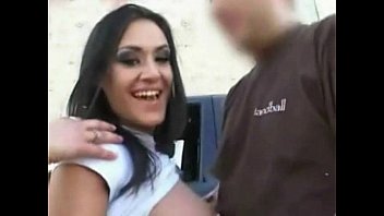 Preview 1 of Sexy Lexi Belle Sister - Busty Slut Charley Sucks Cock in a Parking Lot