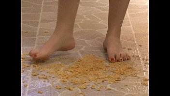 Preview 3 of Www Xx Vedocom - Foot Fetish - Sexy feet stepping on crunchy cereal