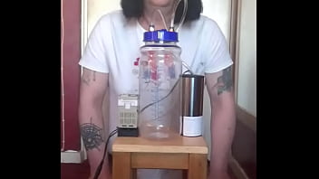 Preview 1 of Alice Markc - bisexual crossdresser with his portable cow milking machine part 1