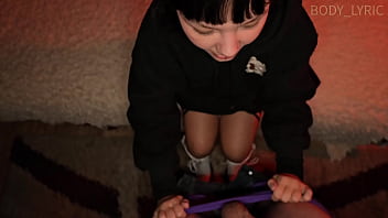 Preview 1 of Moster Oral Cry - Cutie goth teen enjoys huge cock and creampie